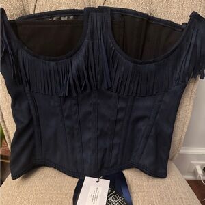 Daisy Corsets Midnight Blue Fringe Top large
